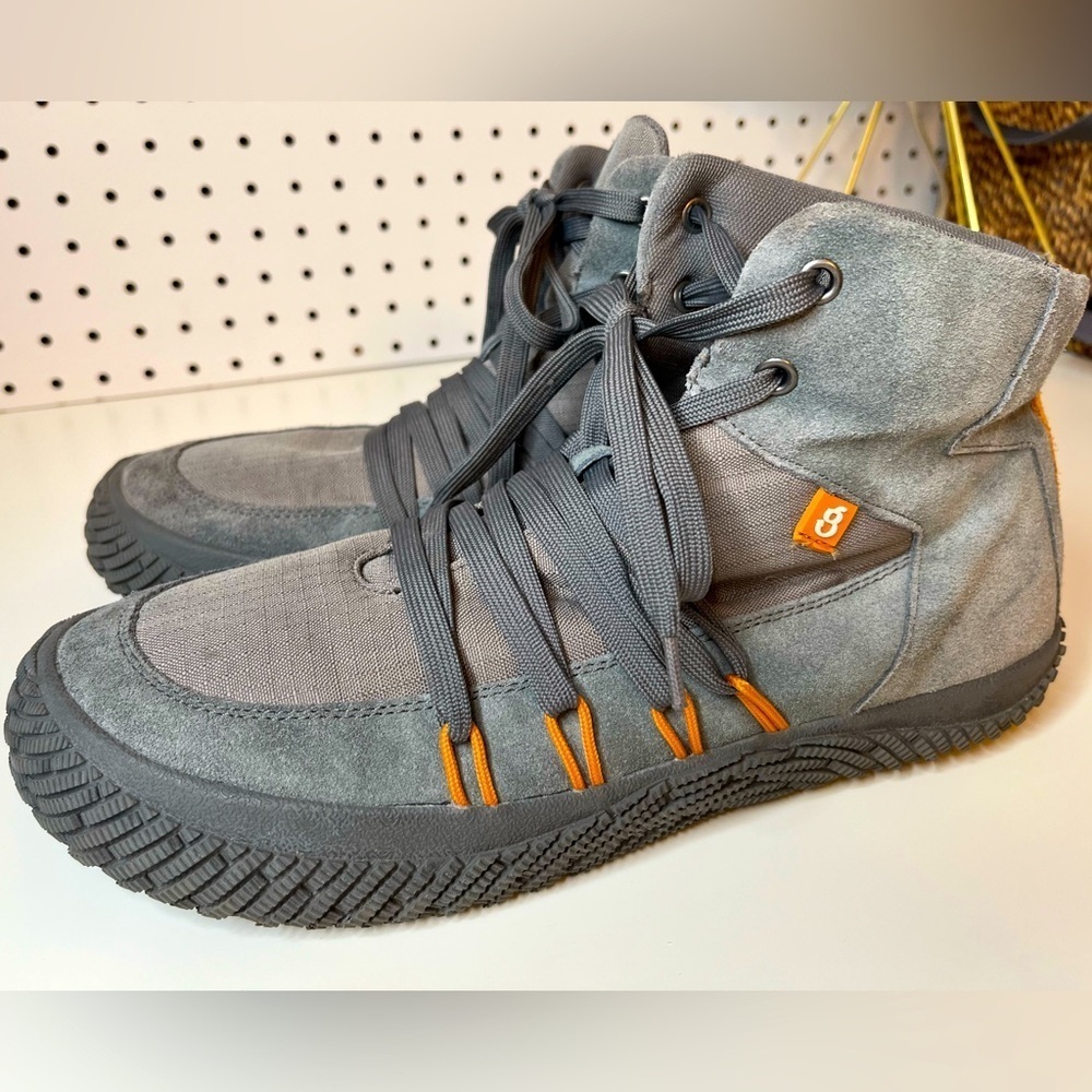 Hybrid Green Label The Legend Gray Leather High-Top Sneakers Hiking Shoes 11M